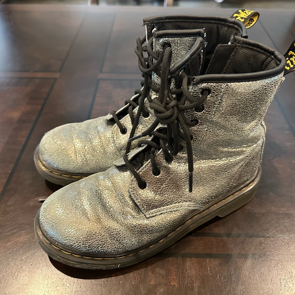 Dr. Martens Silver Combat Boots